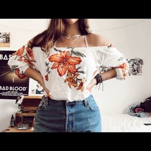 Floral off the shoulder top